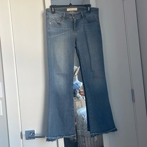 Super Soft Flare Jeans with Distressed Hem